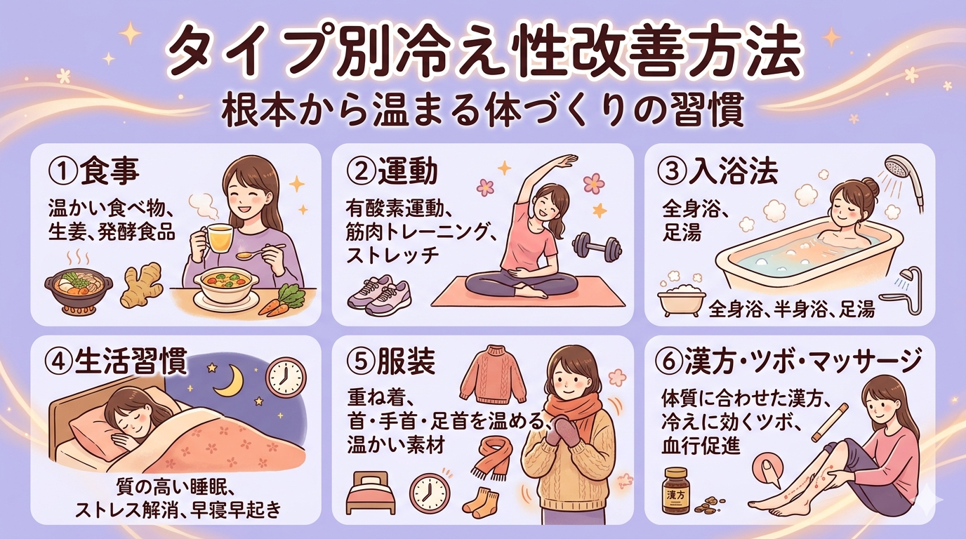 冷え性改善方法はタイプ別に違う？体を温める生活習慣を解説