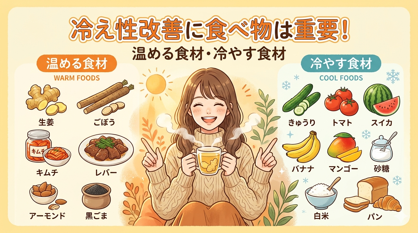 冷え性改善に食べ物が重要な理由｜温める食材・冷やす食材を徹底解説