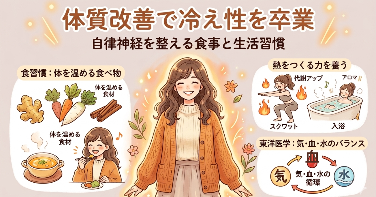 体質改善で冷え性を卒業するイメージイラスト画像