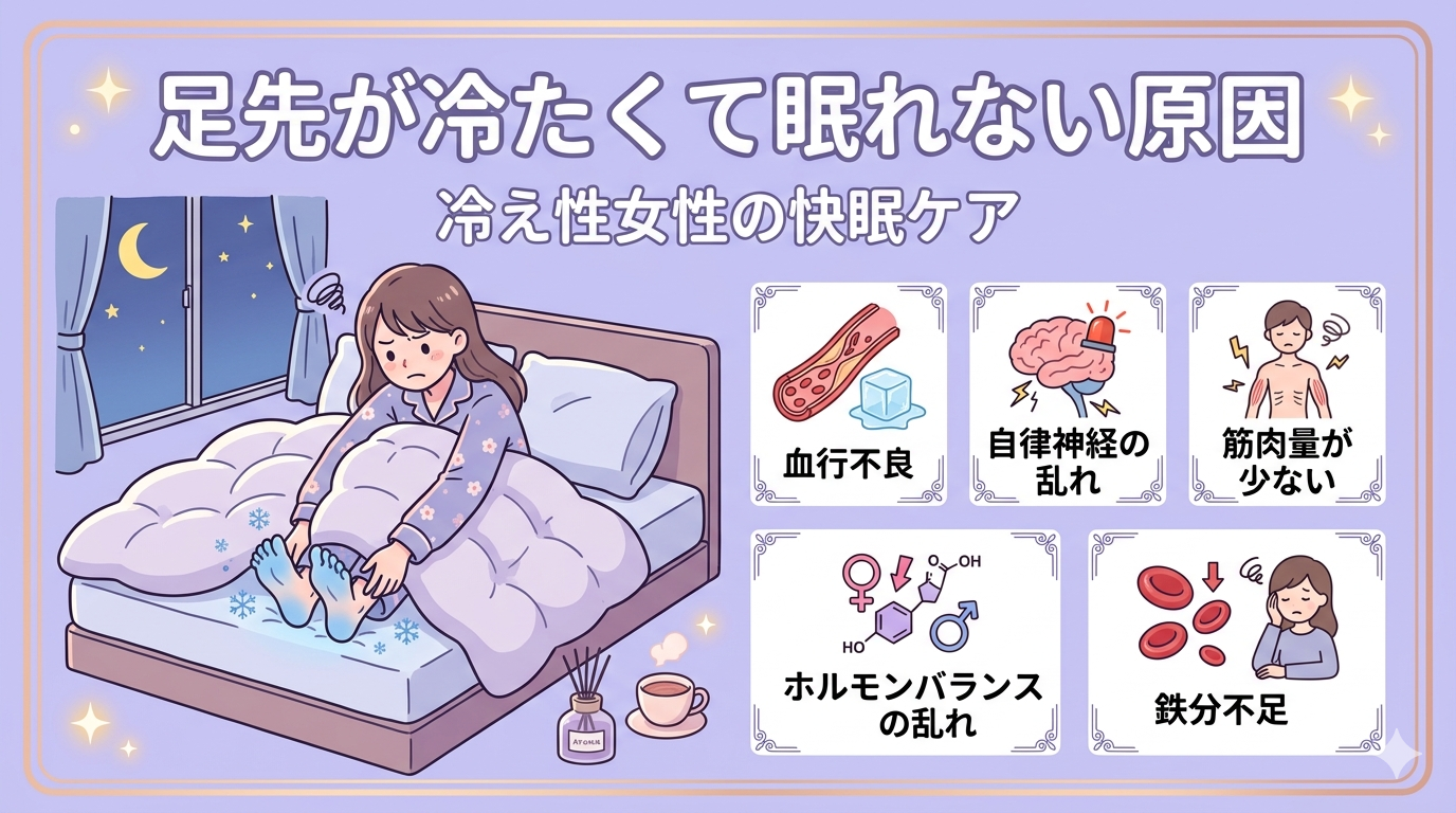 足先が冷たくて眠れない原因5つ｜冷え性女性の快眠ケア完全版